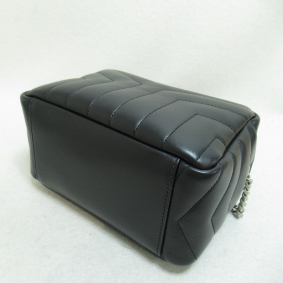 Saint Laurent Lulu Chain Shoulder Bag Leather Black - Picture 4 of 9